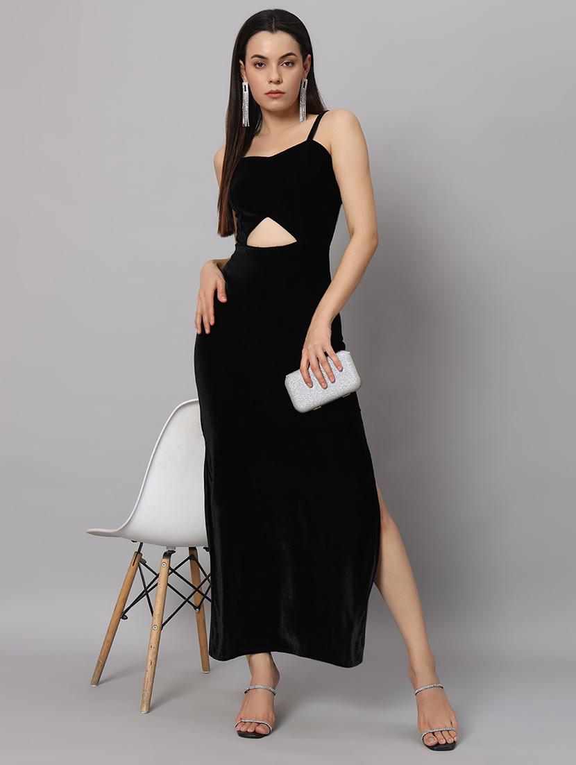 women solid sholuder strap slim fit bodycon maxi dress - 22005438 - Standard Image - 3