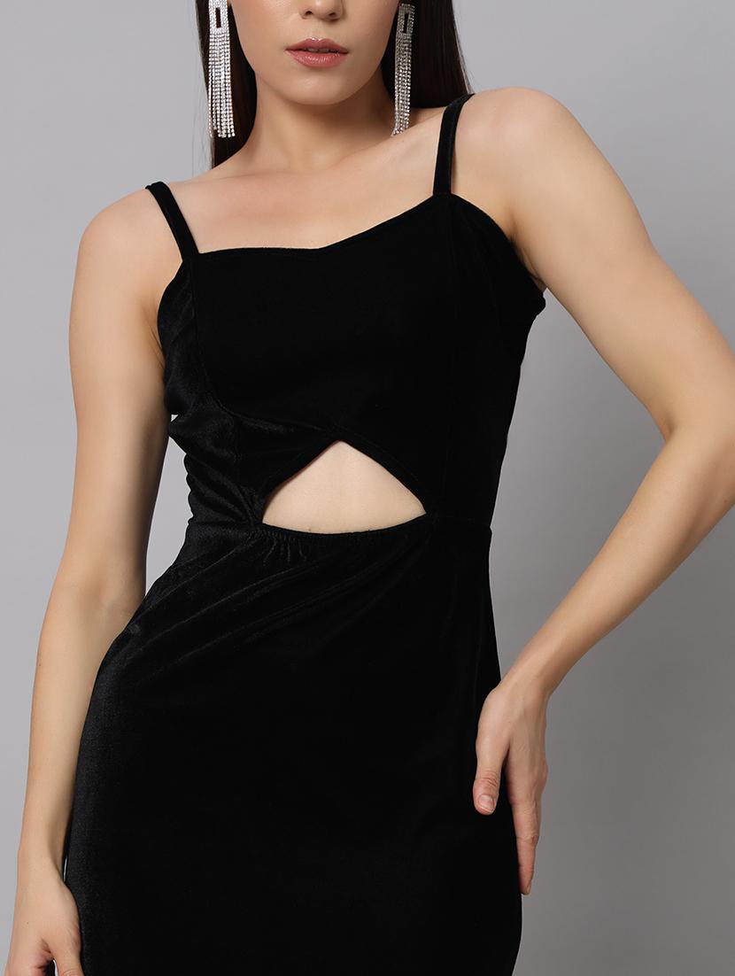women solid sholuder strap slim fit bodycon maxi dress - 22005438 - Standard Image - 5