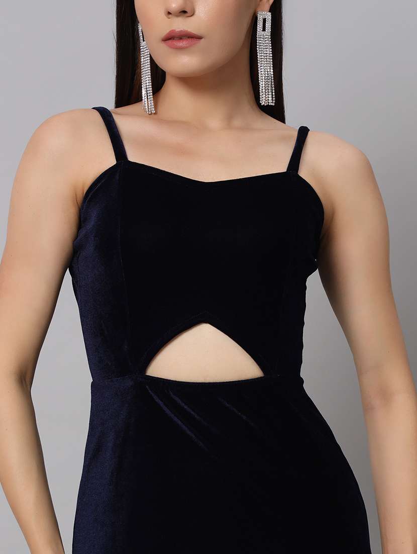 women solid sholuder strap slim fit bodycon maxi dress - 22005439 - Standard Image - 5