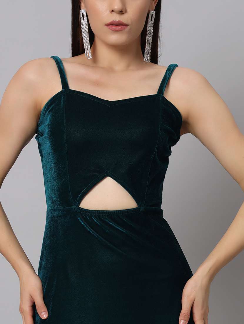 women solid sholuder strap slim fit bodycon maxi dress - 22005442 - Standard Image - 5