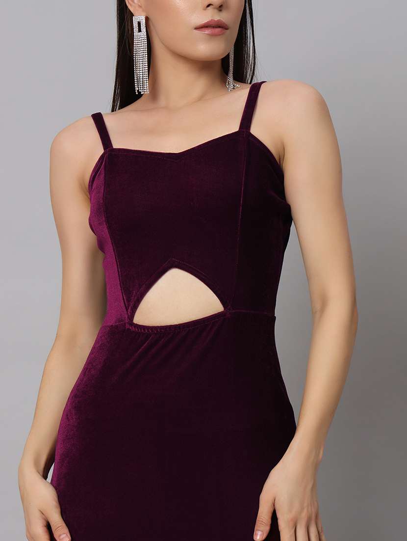 women solid sholuder strap slim fit bodycon maxi dress - 22005443 - Standard Image - 5