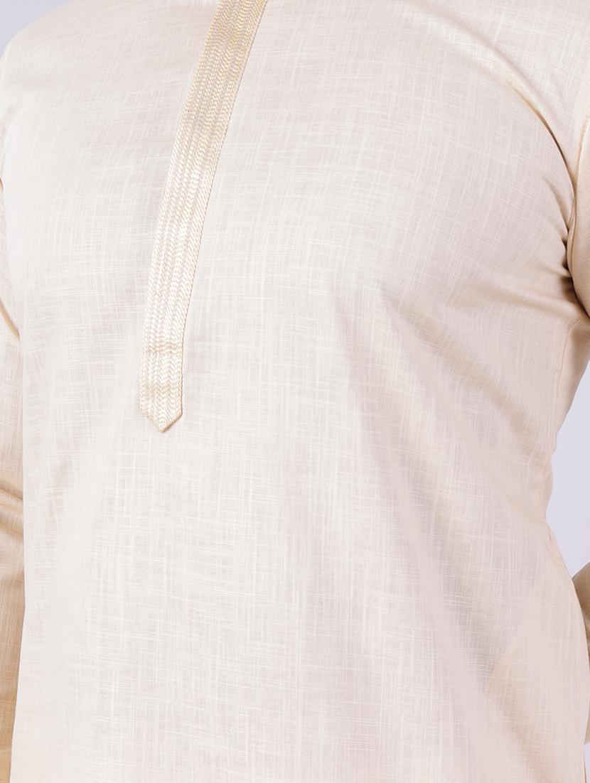 men solid mandarin neck kurta pyjama ethnic wear set - 22005489 - Standard Image - 3