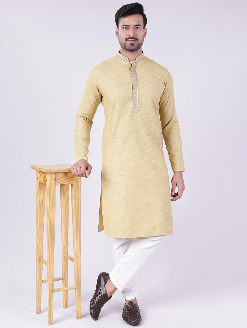 men self design mandarin neck kurta pyjama ethnic wear set - 22005502 - Zoom Image - 0