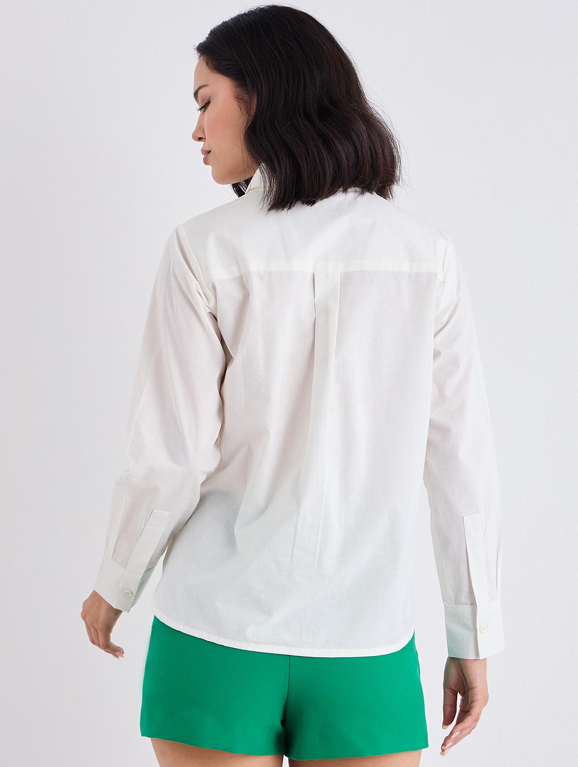 women solid long sleeve regular fit shirt - 22005808 - Standard Image - 3