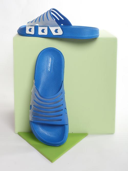 men blue slip on slider - 22005965 -  Standard Image - 0