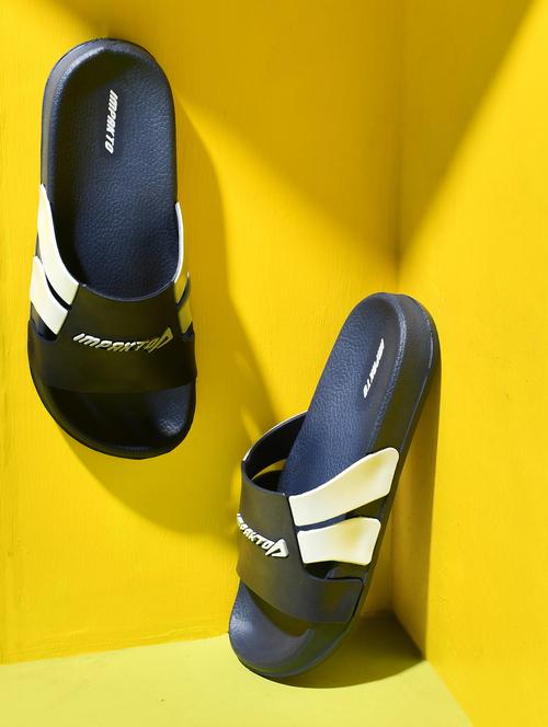 men blue slip on slider - 22005969 -  Standard Image - 0