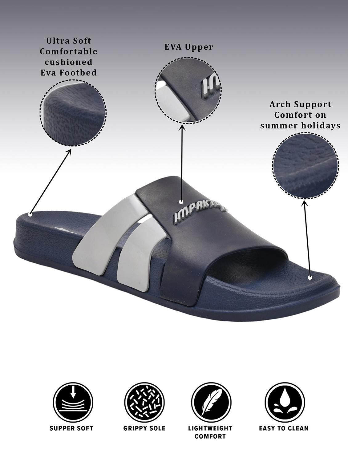 men blue slip on slider - 22005969 - Standard Image - 3