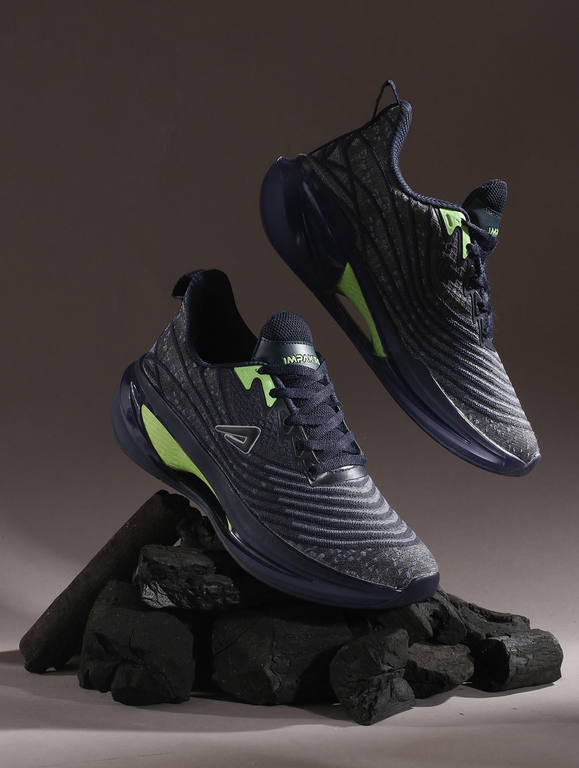men navy blue lace up sport shoe