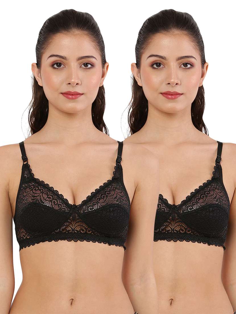 women pack of 2 non padded lace bra