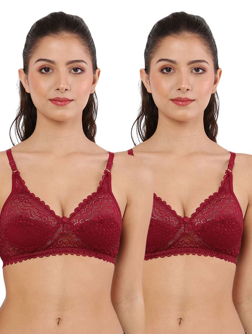women pack of 2 non padded lace bra
