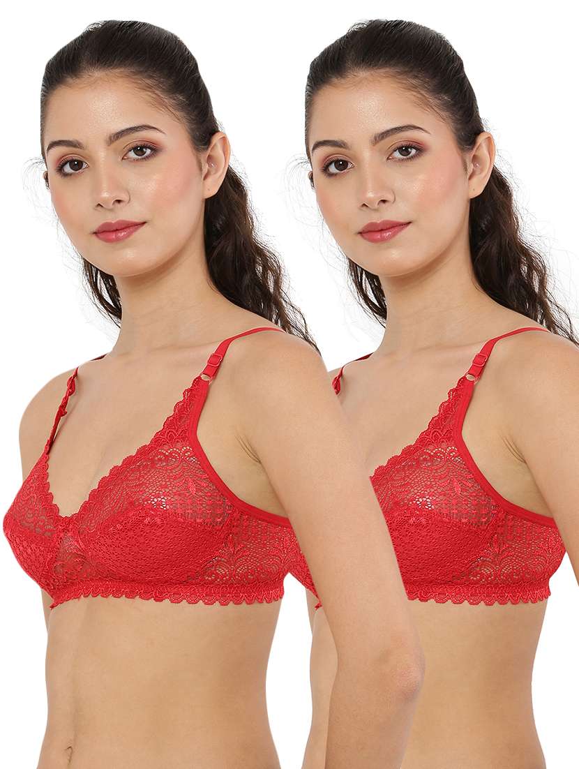 women pack of 2 non padded lace bra