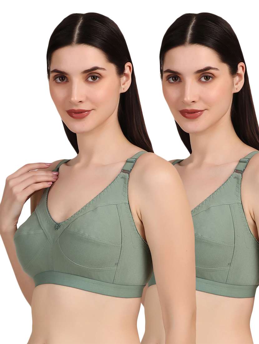 women pack of 2 solid non padded bra