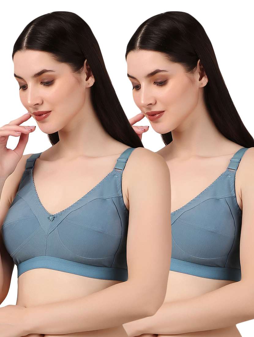 women pack of 2 solid non padded bra