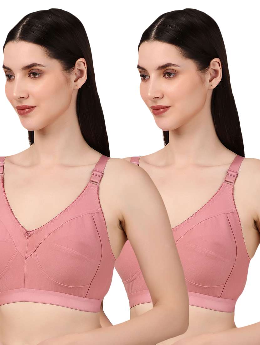 women pack of 2 solid non padded bra