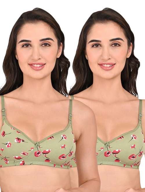 women pack of 2 printed non padded t-shirt bra - 22006180 -  Standard Image - 0
