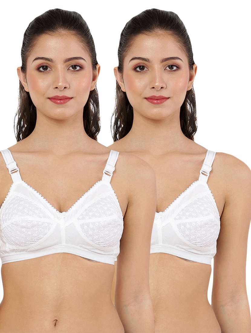 women pack of 2 solid non padded bra