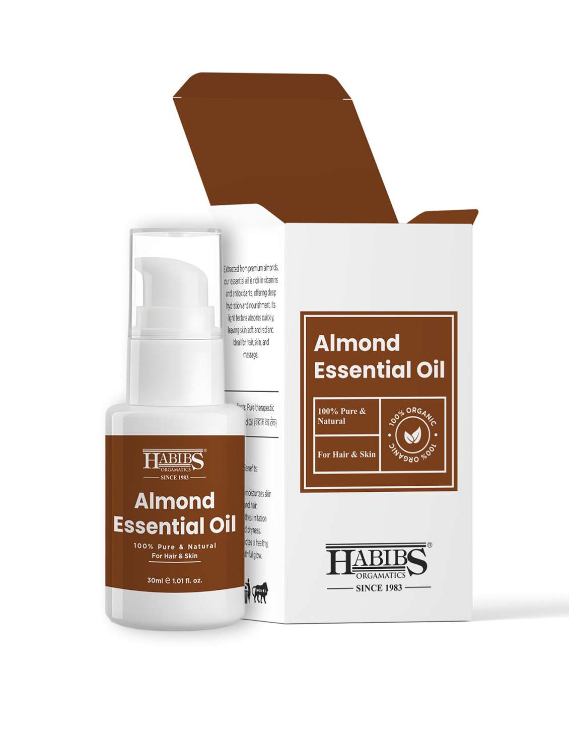 sweet almond carrier oil - 100% natural, cold-pressed for radiant skin, hair & massage 30ml