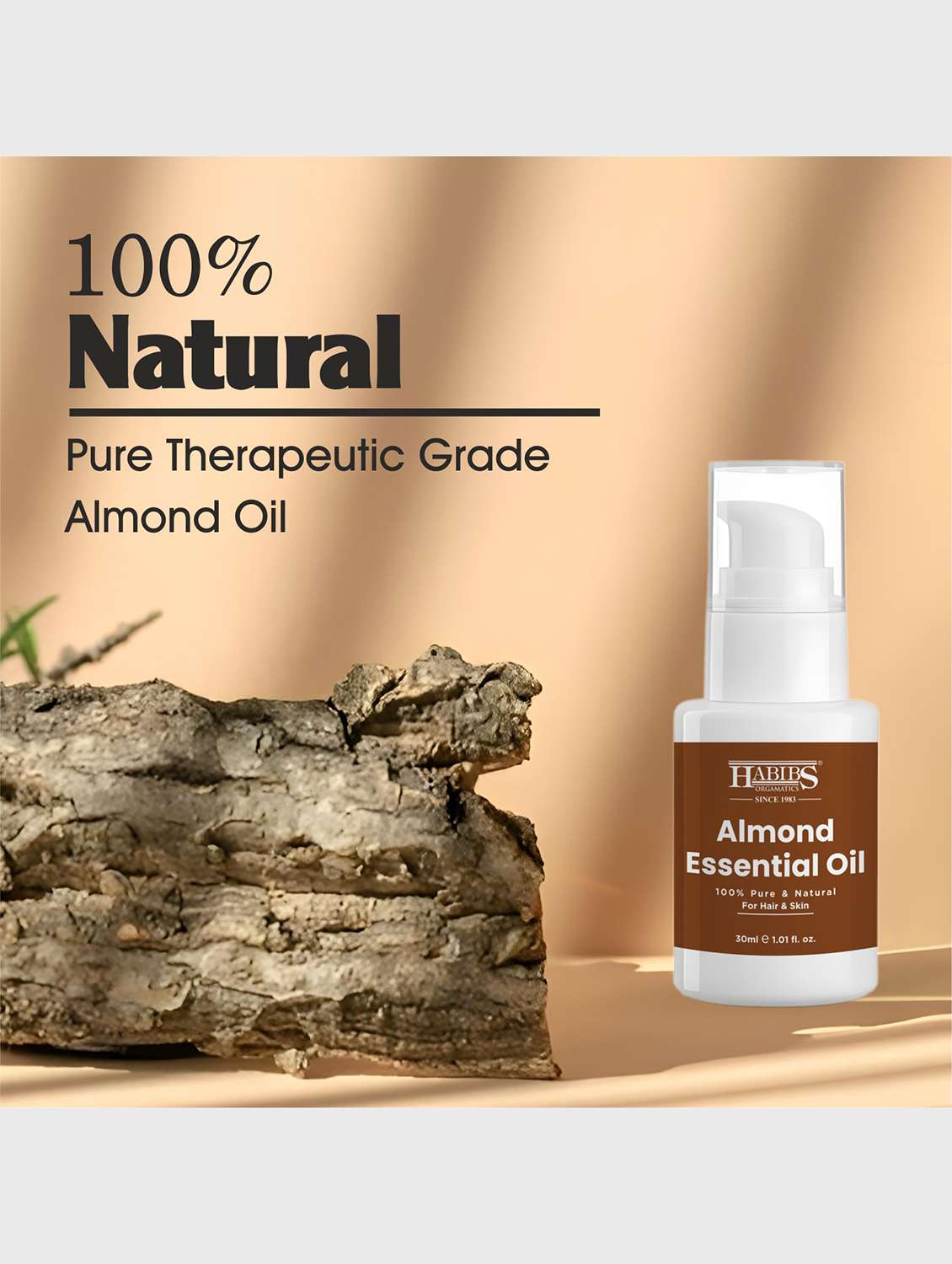 sweet almond carrier oil - 100% natural, cold-pressed for radiant skin, hair & massage 30ml - 22006214 -  Standard Image - 3