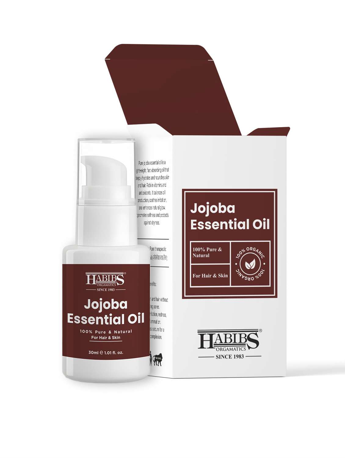 jojoba carrier oil - 100% organic, cold-pressed for balanced skin, hair & acne control 30ml