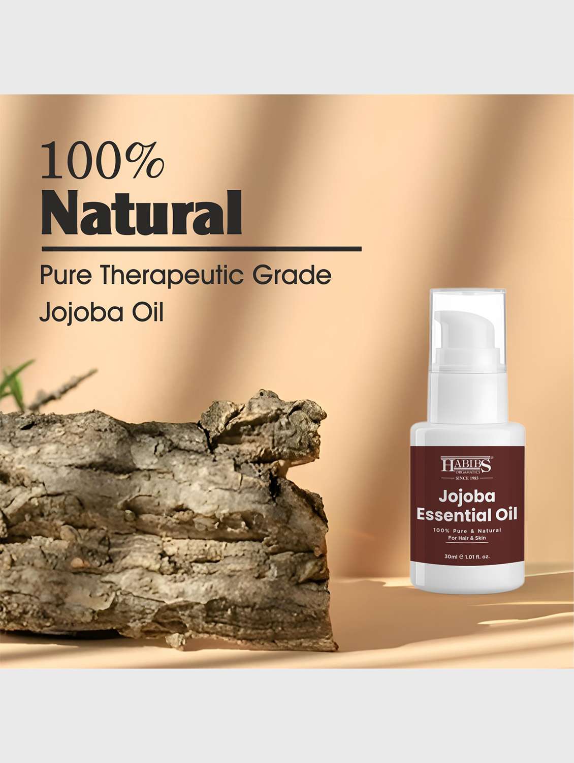 jojoba carrier oil - 100% organic, cold-pressed for balanced skin, hair & acne control 30ml - 22006215 - Standard Image - 3