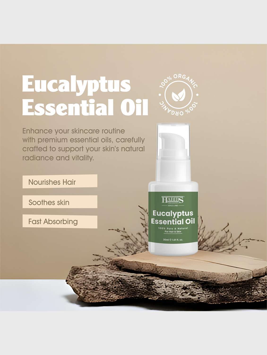 eucalyptus essential oil - 100% undiluted, therapeutic grade for respiratory & sinus relief 30ml - 22006216 -  Standard Image - 3