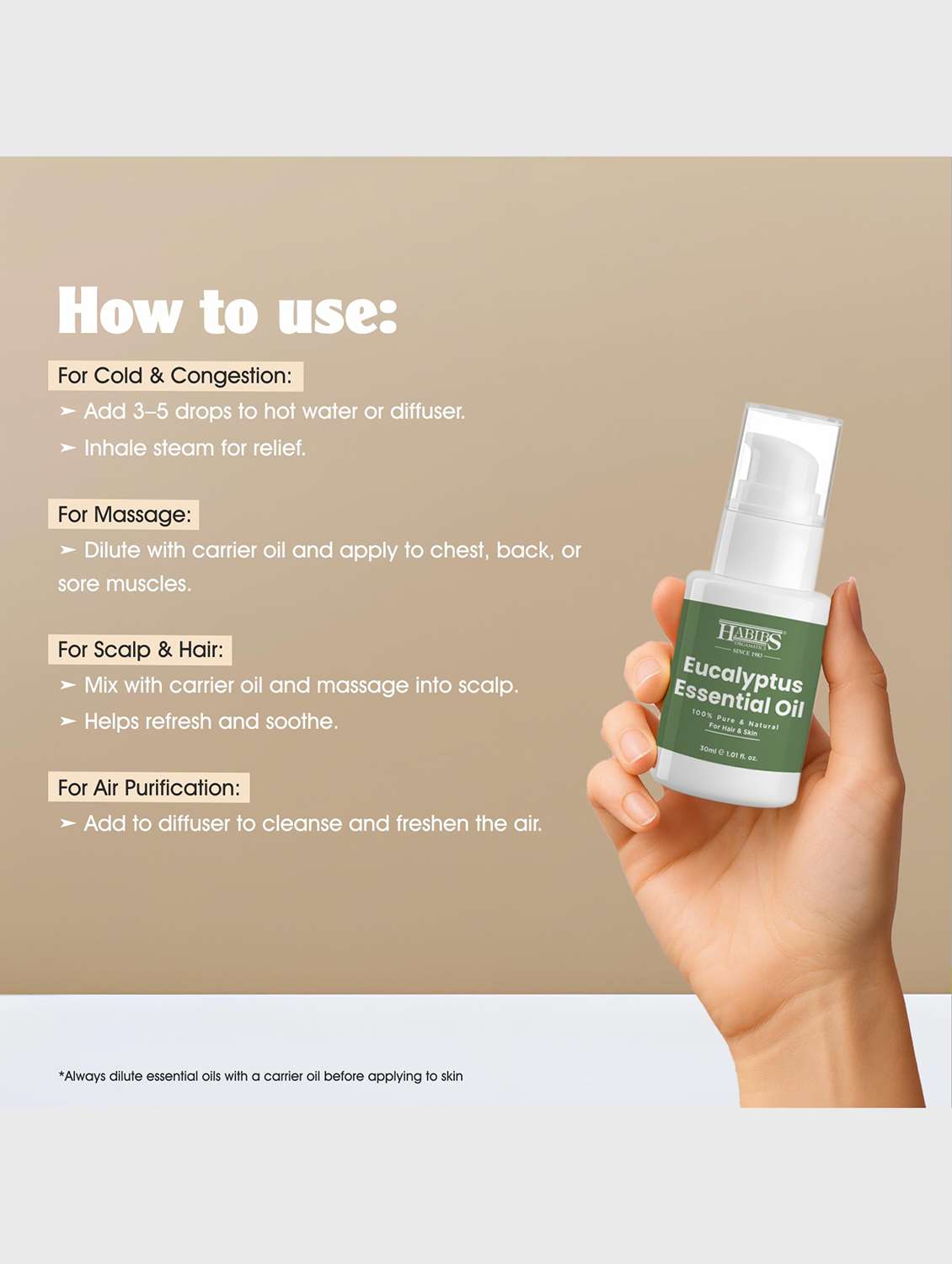 eucalyptus essential oil - 100% undiluted, therapeutic grade for respiratory & sinus relief 30ml - 22006216 -  Standard Image - 5