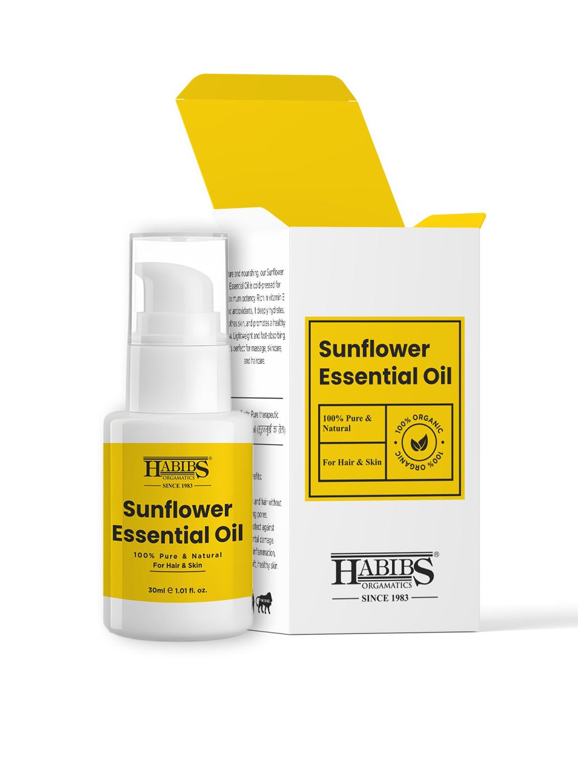 sunflower carrier oil - 100% natural, cold-pressed for skin, hair & massage 30ml
