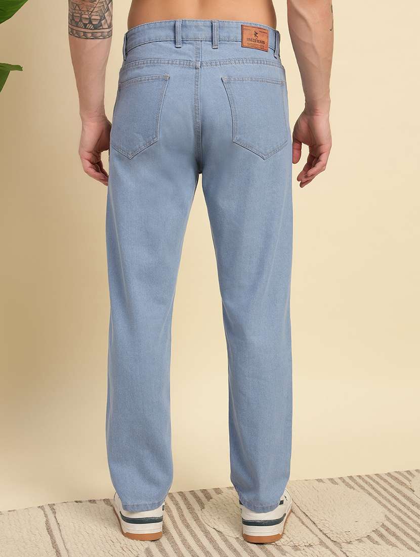men plain mid rise full length jeans - 22006235 - Standard Image - 3