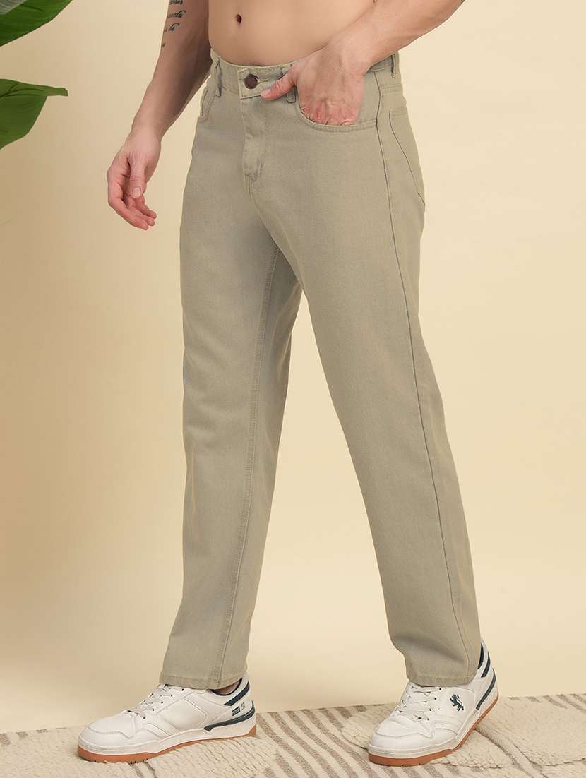 Men Plain Mid Rise Full Length Jeans
