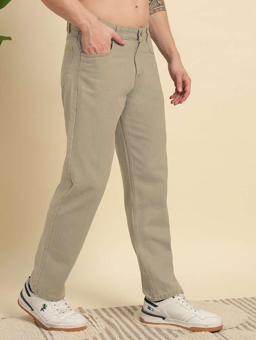 Men Plain Mid Rise Full Length Jeans