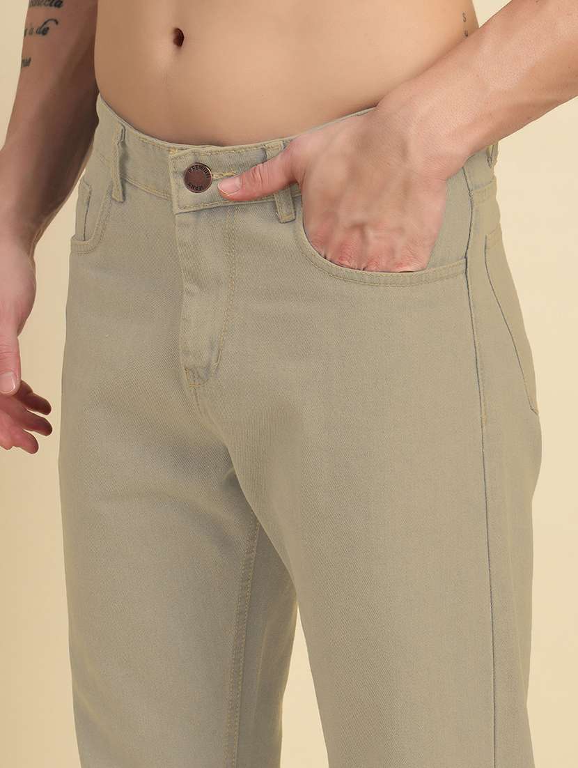 Men Plain Mid Rise Full Length Jeans
