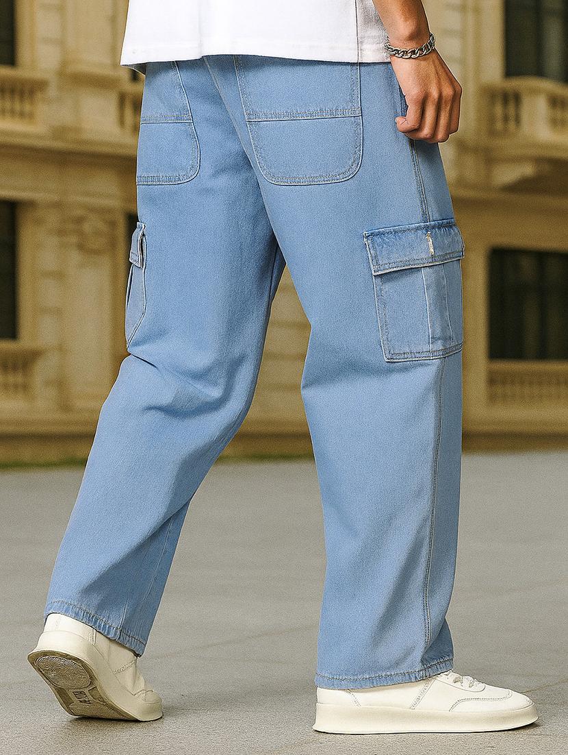 men solid mid rise relaxed fit cargo - 22006241 - Standard Image - 3