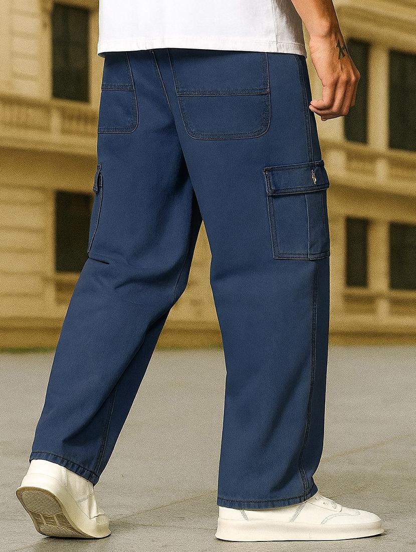 men solid mid rise relaxed fit cargo - 22006242 - Standard Image - 3