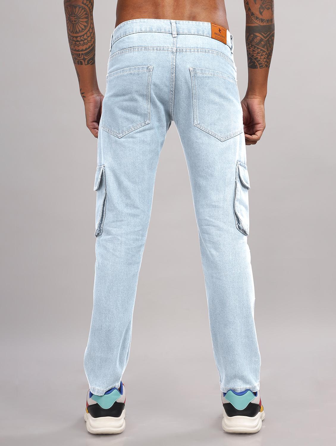 men solid mid rise regular fit cargo - 22006243 - Standard Image - 3