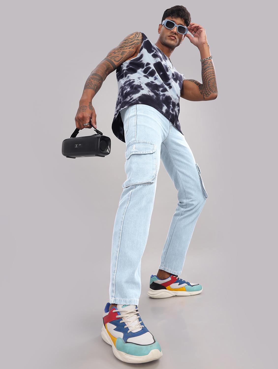 men solid mid rise regular fit cargo - 22006243 - Standard Image - 5