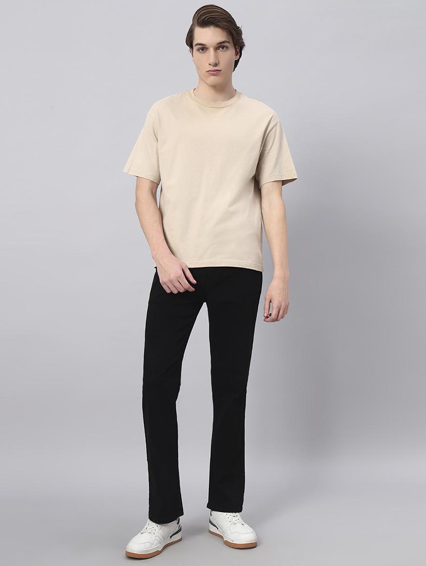 men plain mid rise full length straight fit jeans - 22006247 - Standard Image - 5
