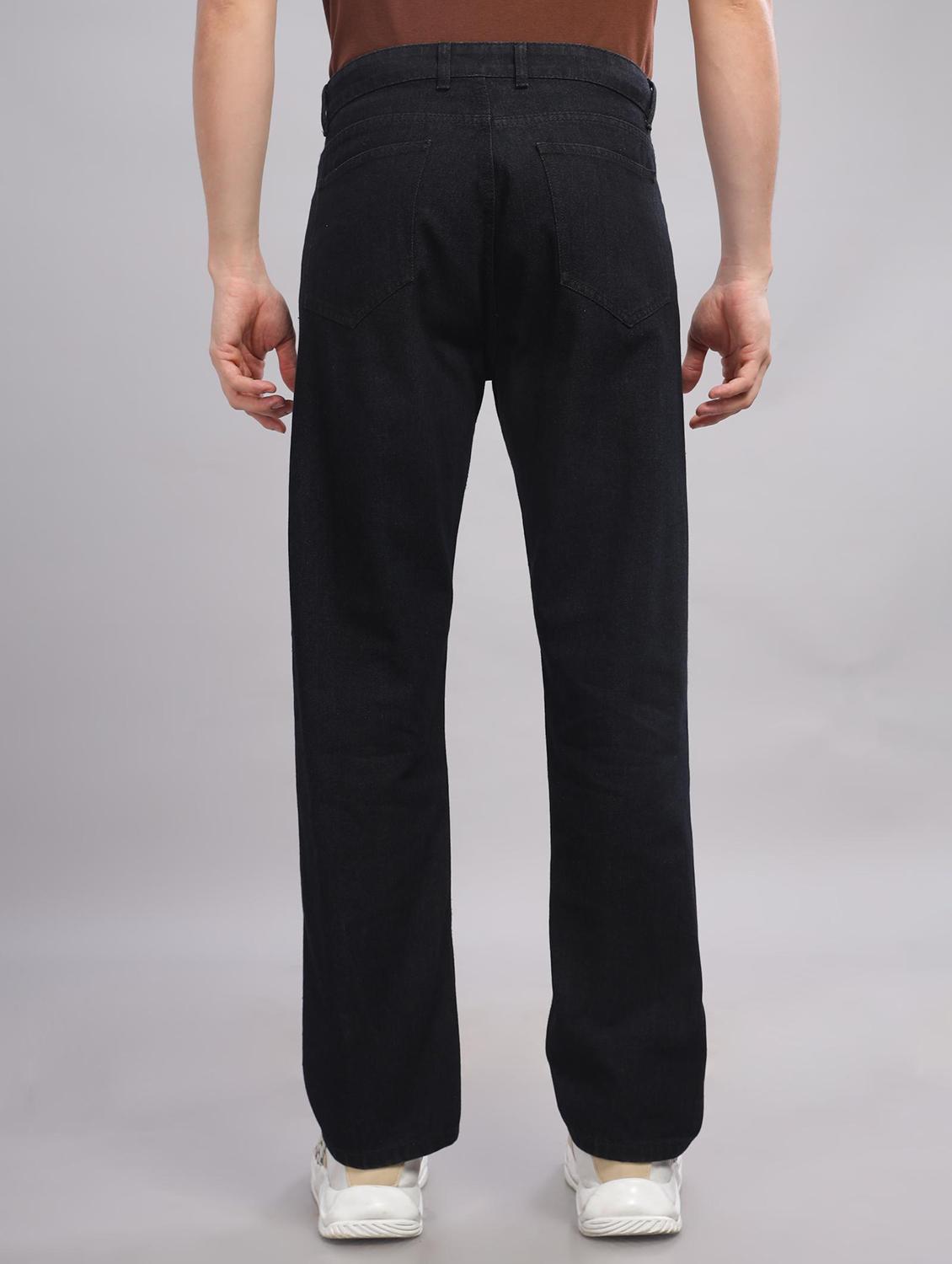 men plain mid rise full length straight fit jeans - 22006249 - Standard Image - 3