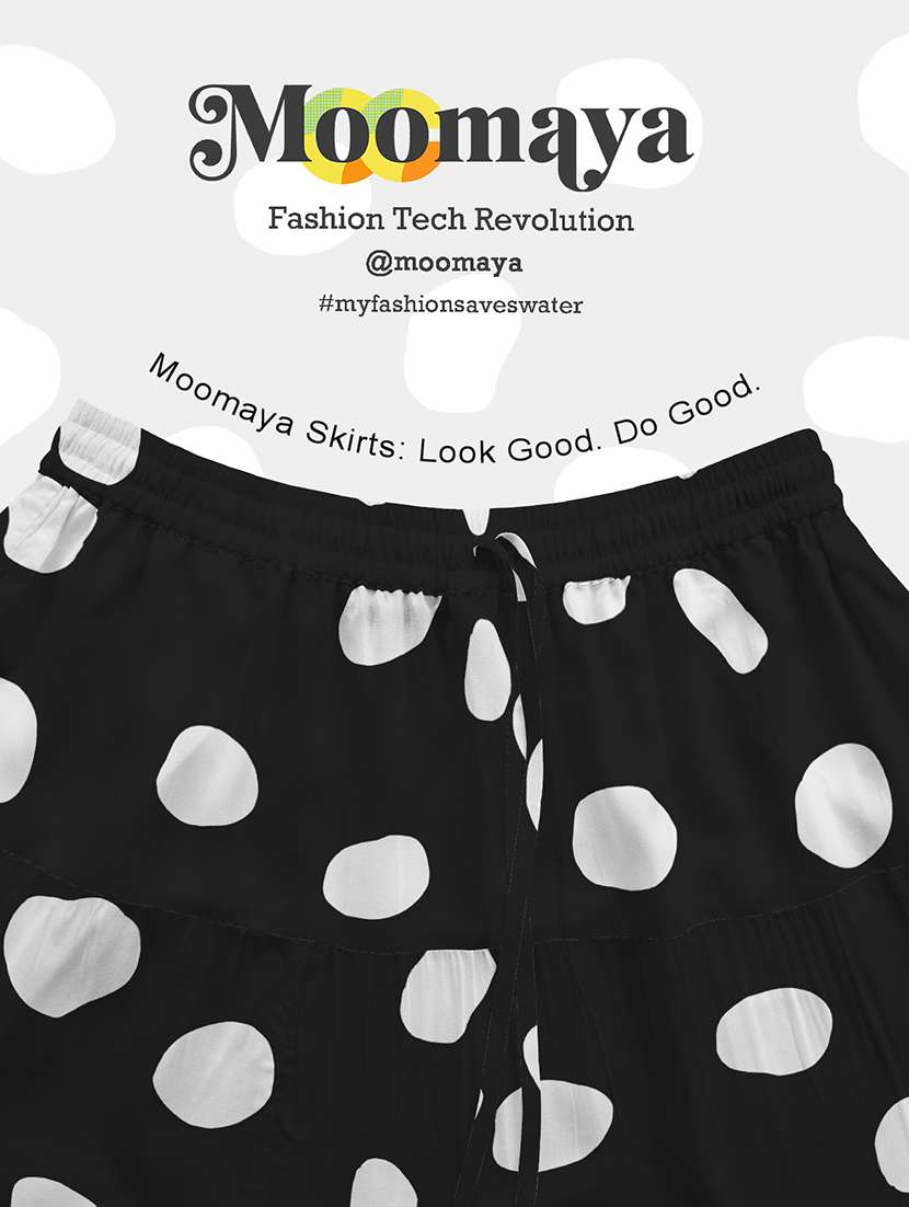 women polka dot printed high rise maxi tiered skirt - 22006280 -  Standard Image - 5