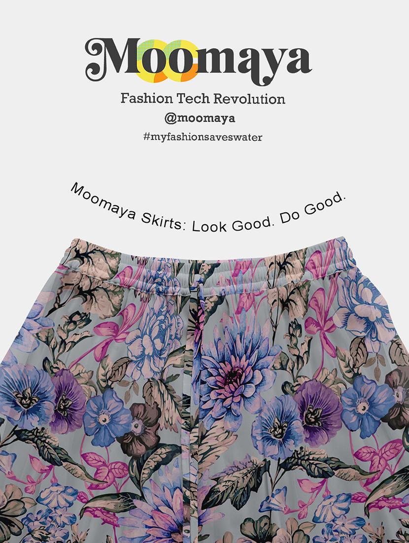 women floral printed high rise maxi flared skirt - 22006344 - Standard Image - 5