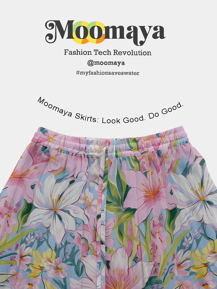 women floral printed high rise maxi flared skirt - 22006346 - Standard Image - 5