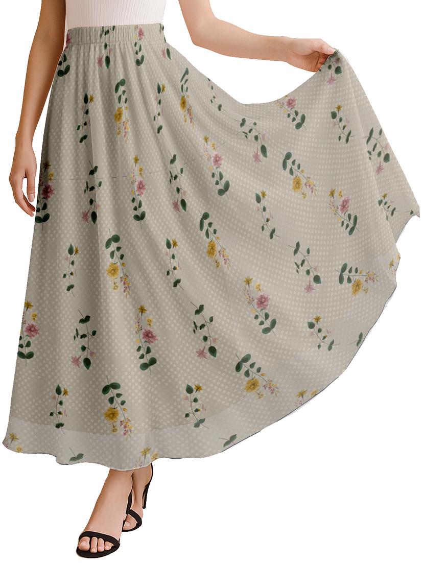 women printed high rise maxi flared skirt - 22006347 - Zoom Image - 0