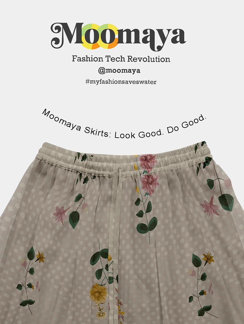 women printed high rise maxi flared skirt - 22006347 - Standard Image - 5
