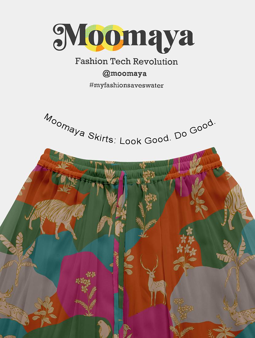 women printed high rise maxi flared skirt - 22006350 - Standard Image - 5