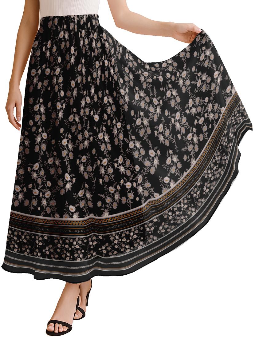 women floral printed high rise maxi flared skirt - 22006351 -  Zoom Image - 0