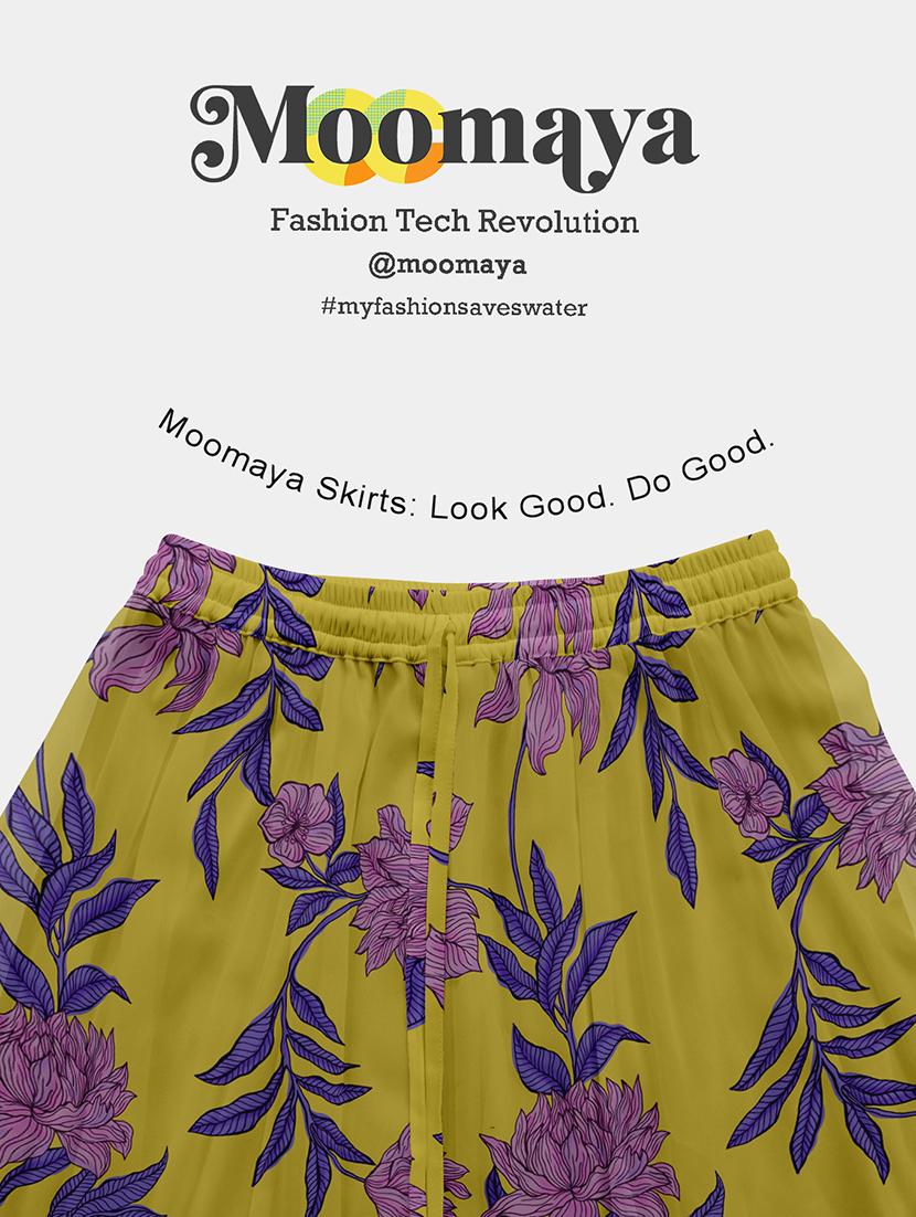 women floral printed high rise maxi flared skirt - 22006352 - Standard Image - 5