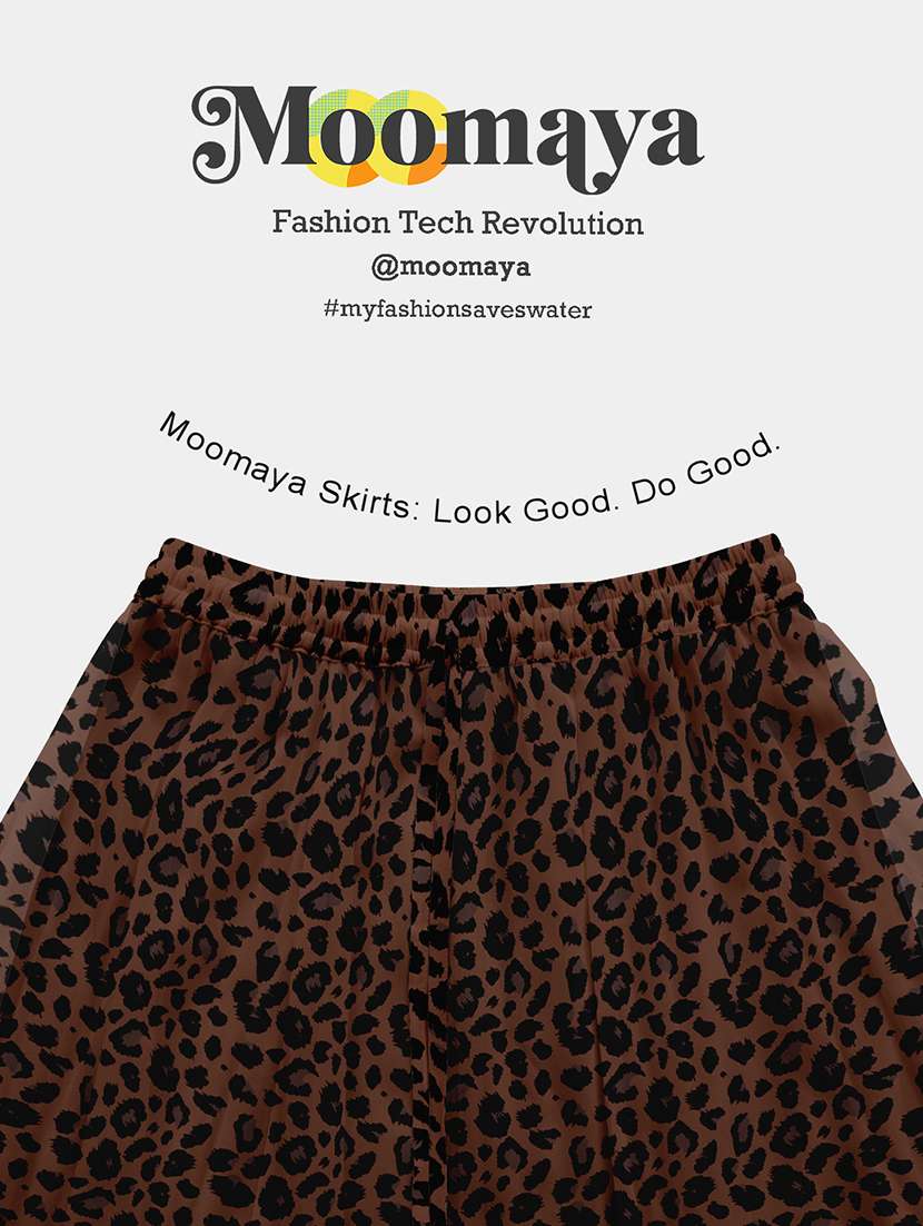 women animal print high rise maxi flared skirt - 22006353 - Standard Image - 5