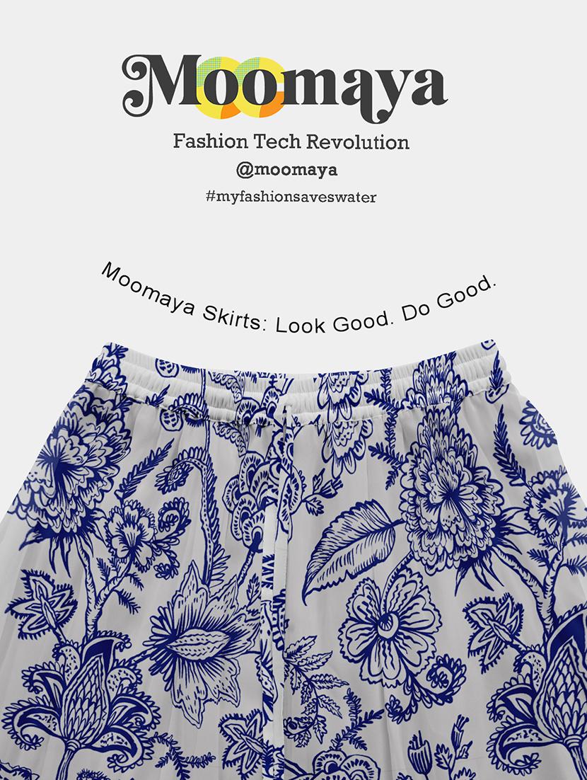 women floral printed high rise maxi flared skirt - 22006354 - Standard Image - 5