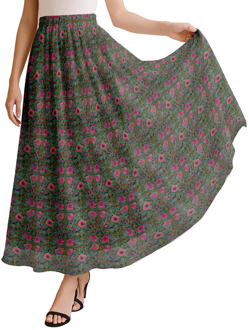 women floral printed high rise maxi flared skirt - 22006356 -  Zoom Image - 0