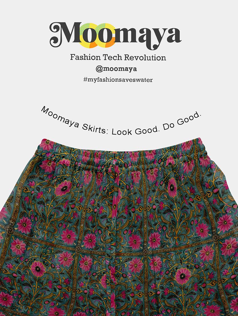 women floral printed high rise maxi flared skirt - 22006356 - Standard Image - 5