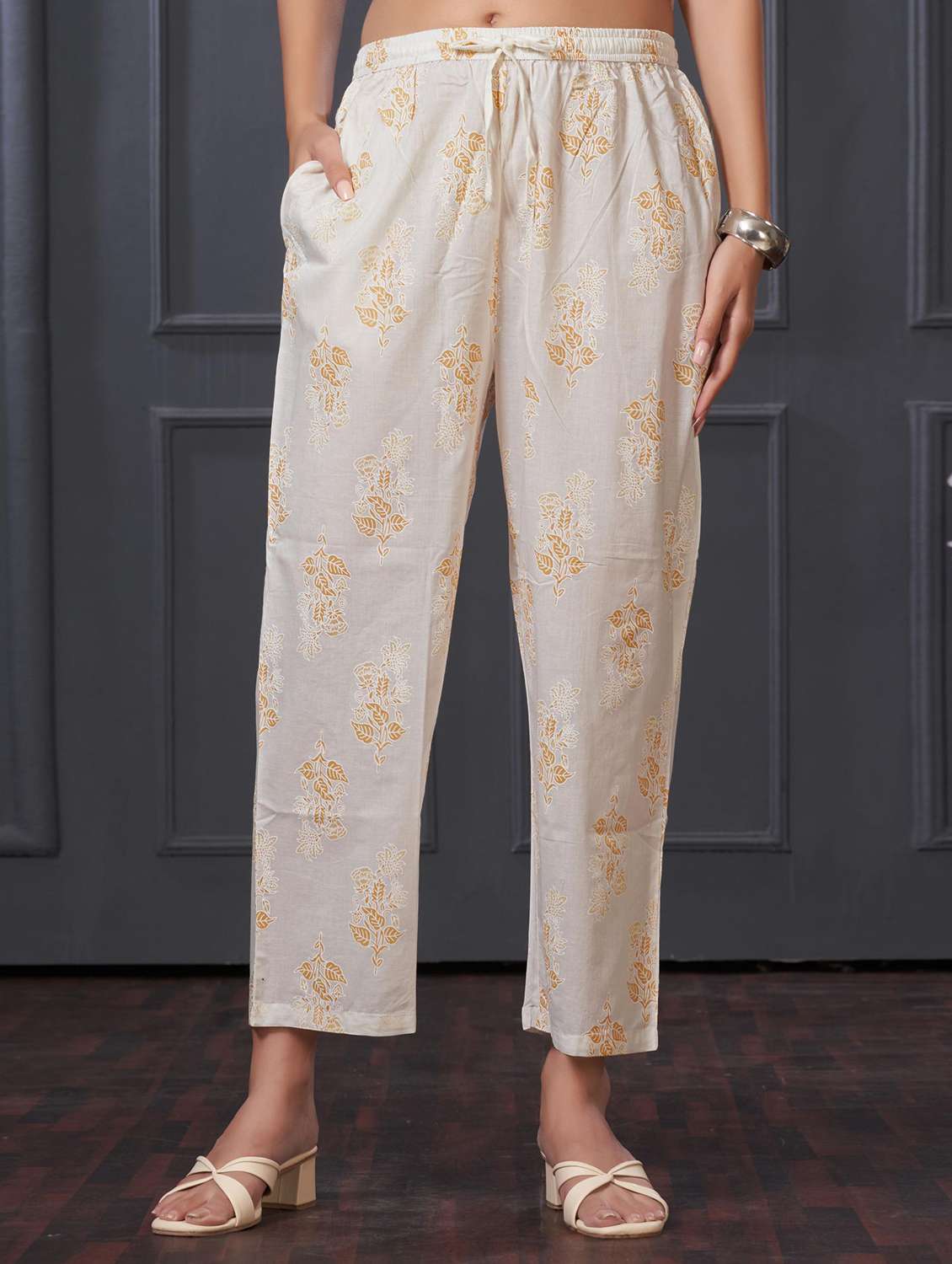 women floral three quarter sleeve ethnic co-ord set - 22006371 -  Standard Image - 5